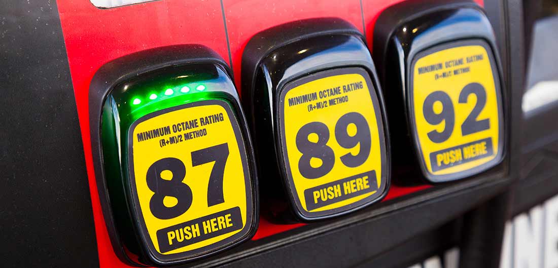 Different grades of gasoline Different grades of gasoline